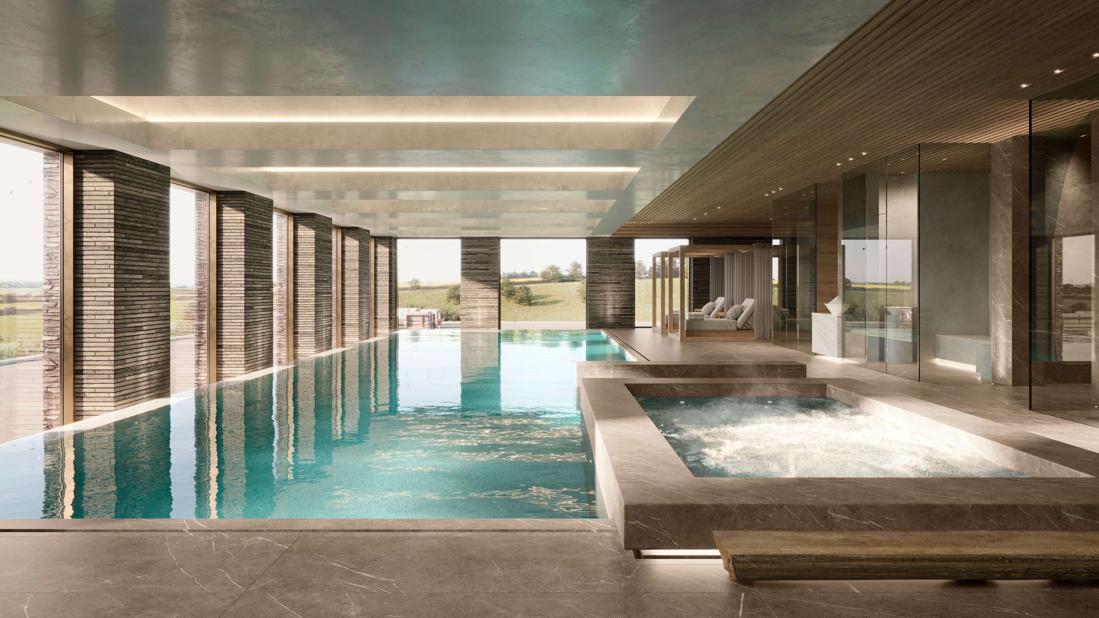 Interior pool and spa